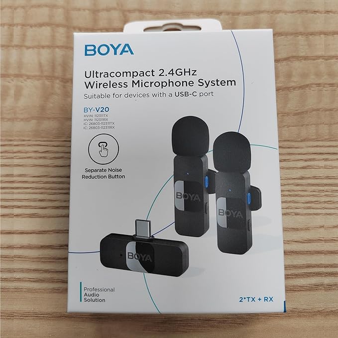 BOYA Wireless Lavalier Microphone for Android USB C Smartphone Tablet External Noise Canceling Mini Lapel Type C Microphone for iPhone 15 Clip-On Mic for Video Recording Podcast YouTube Live Streaming