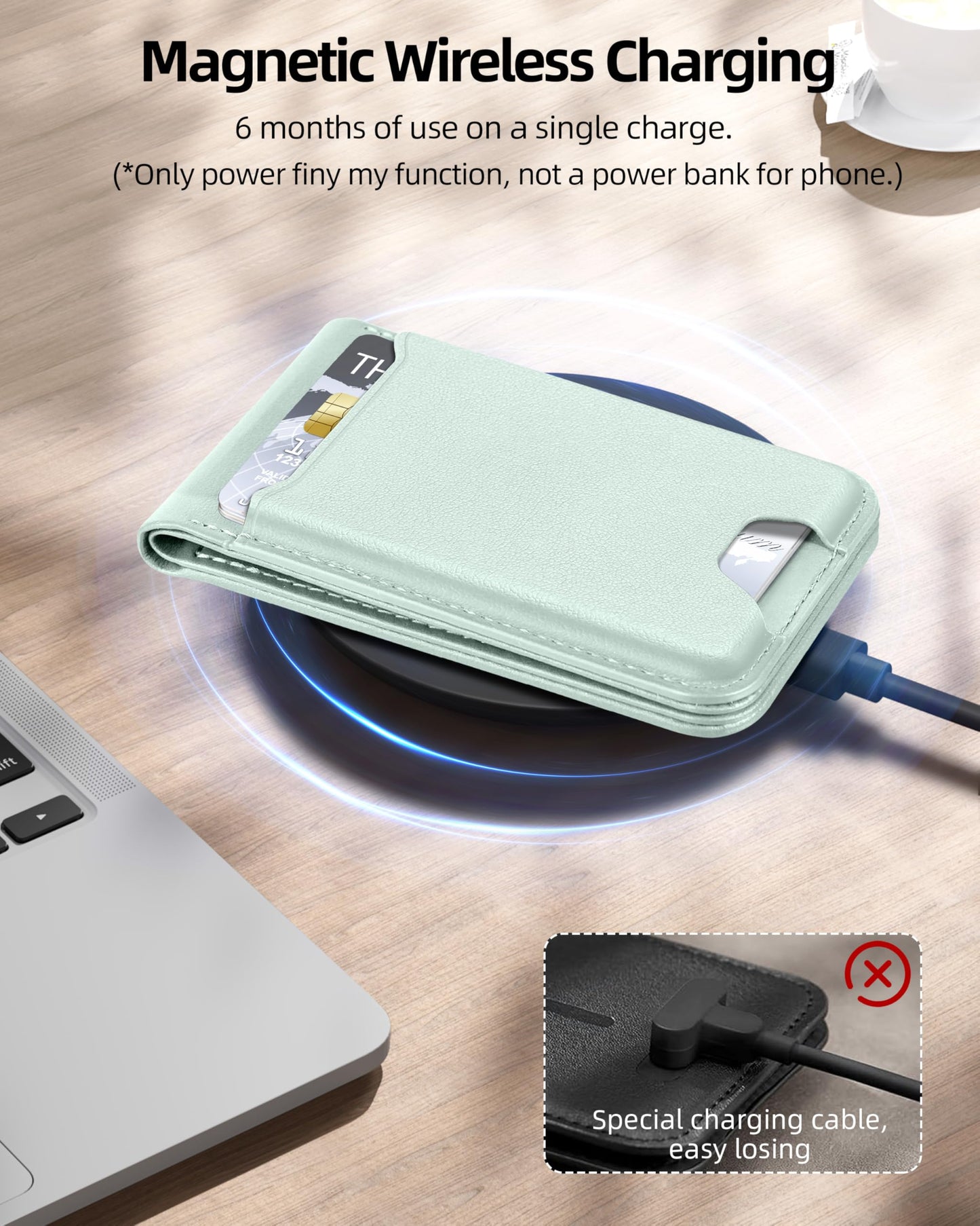 for Magsafe Wallet, Works with Apple Find My, Strongest Magnetic Wallet for iPhone 16/15/14/13/12 Series, for iPhone Walle t with Adjustable Stand, 3 Card Slots, 6 Cards Holder, Vegan Leather, Black