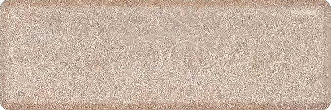 WellnessMats Bella Collection Anti-Fatigue Floor Mat, Polyurethane – Ergonomic Support Pad for Home, Kitchen, Garage, Office Standing Desk – Water Resistant - Made in USA