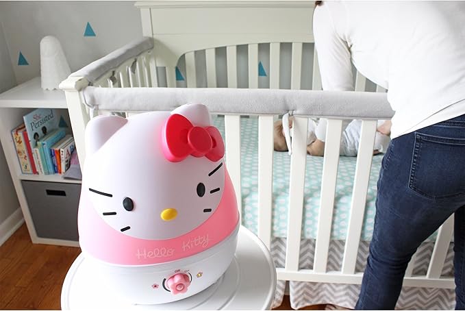 Crane Adorables Ultrasonic Humidifiers for Bedroom and Baby Nursery, 1 Gallon Cool Mist Air Humidifier for Large Room or Kid's Room, Humidifier Filters Optional, Hello Kitty