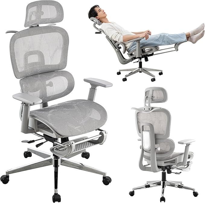 Mesh Ergonomic Office Chair,High Back Mesh Gaming Chair with Lumbar Support,Adjustable Headrest and Armrests for Home Office Desk Chair