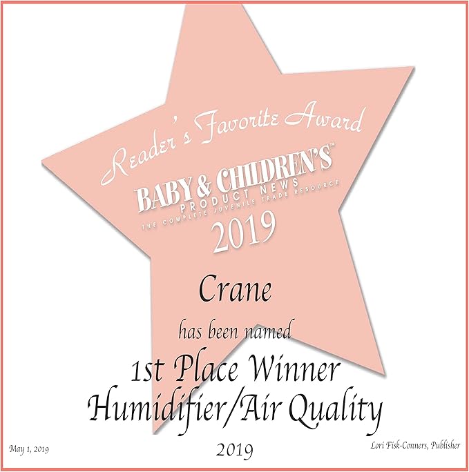 Crane Cool Mist Ultrasonic Baby Humidifier for Nursery and Kids Room, Auto Shut Off 1 Gallon, Optional Filter, Playful Design, Train