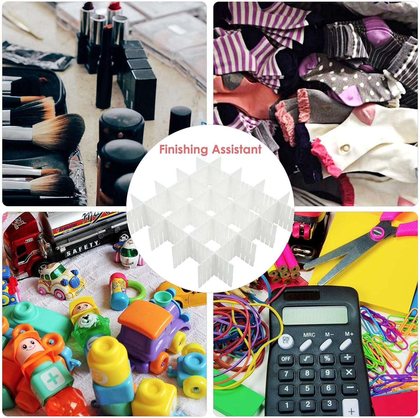 40Pcs Drawer Dividers, Adjustable Drawer Organizer for Socks, Underwear, Makeup, Can Help Tidy Kitchen, Bedroom, Dresser White