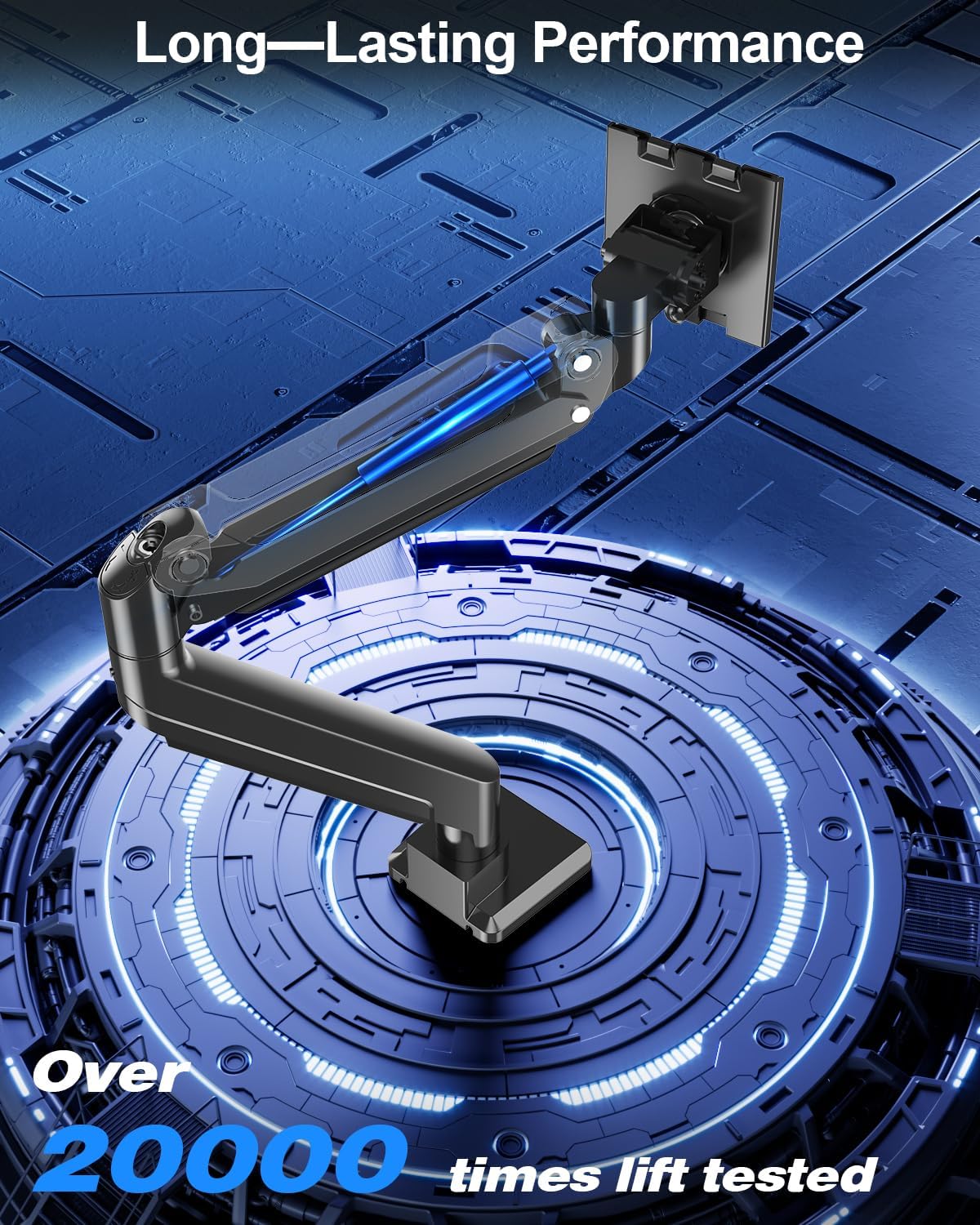 MOUNT PRO Heavy Duty Monitor Arm for Max 49 Inch Ultrawide Screens up to 44 lbs, Aluminum Premium Single Monitor Mount for Samsung Odyssey G9 and More, Adjustable Display Desk Stand, VESA 100x100mm