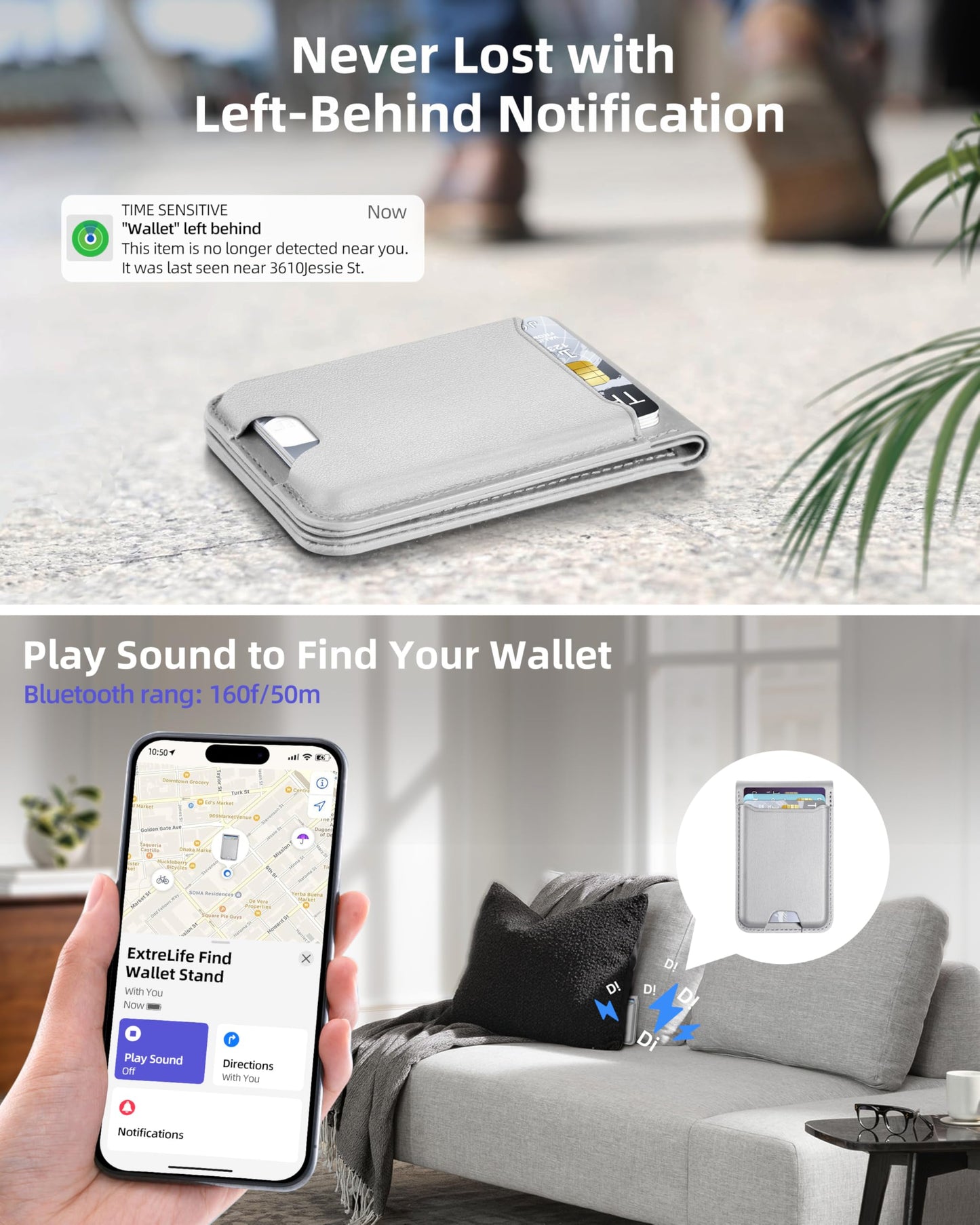 for Magsafe Wallet, Works with Apple Find My, Strongest Magnetic Wallet for iPhone 16/15/14/13/12 Series, for iPhone Walle t with Adjustable Stand, 3 Card Slots, 6 Cards Holder, Vegan Leather, Black