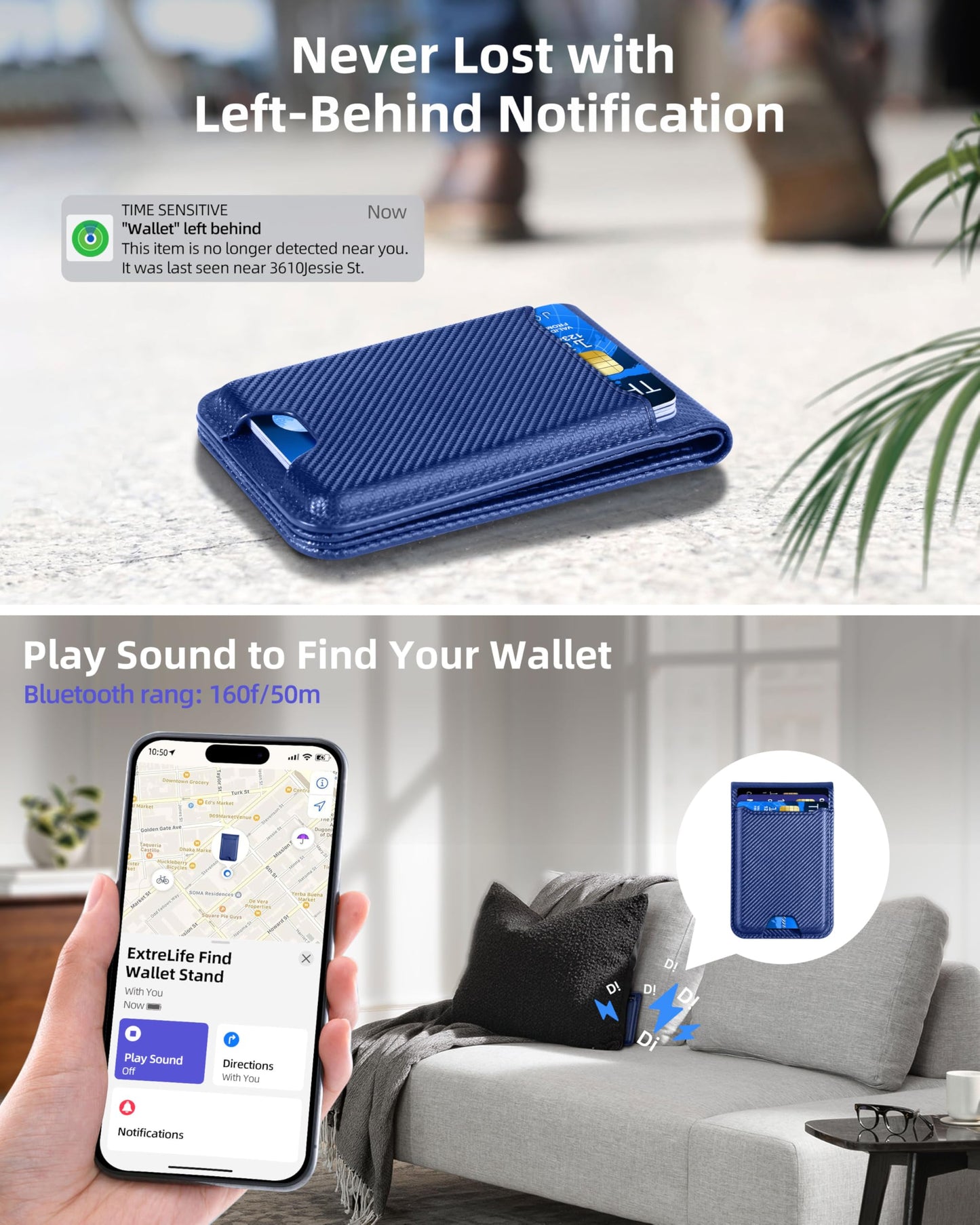for Magsafe Wallet, Works with Apple Find My, Strongest Magnetic Wallet for iPhone 16/15/14/13/12 Series, for iPhone Walle t with Adjustable Stand, 3 Card Slots, 6 Cards Holder, Vegan Leather, Black