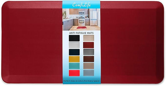 ComfiLife Anti Fatigue Floor Mat – 3/4 Inch Thick Kitchen Mats for Floor, Standing Desk Mat, Kitchen Rug – Comfort at Home, Office – Durable – Stain Resistant – Non-Slip Bottom (20" x 39", Red)