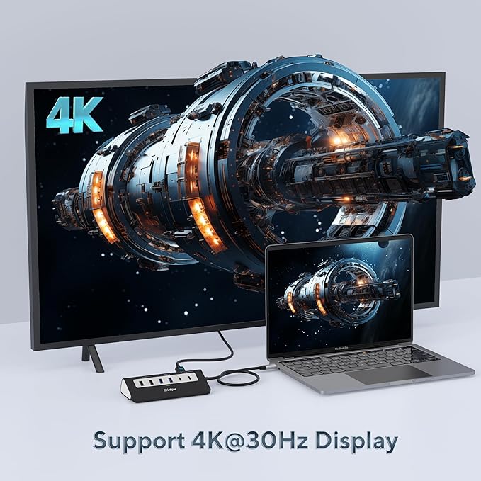 USB C Hub, INTPW 9-in-1 USB Multiport Adapter with 4K HDMI, PD 100W, USB-C and 2 USB A 3.0 5Gbps, 2 USB A 2.0, SD/TF Card Reader, Aluminum USB Hub for Laptop, iPhone 16/15 Series, MacBook, iPad