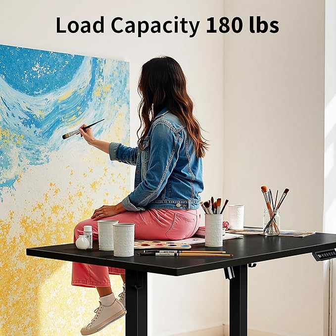 BIZUM 40x24 Inch Electric Standing Desk with Memory Presets, Quiet Motor Height Adjustable Stand Up Desk for Home Office & Gaming, Ergonomic Sit Stand Workstation，Black