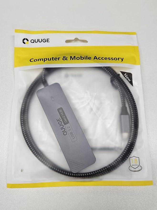 USB C Hub 10Gbps, USB 3.2 Gen 2 HUB with 2*USB-C & A, Type C Multiport Adapter for MacBook Pro/Air, Acer Aspire, HP Laptops, iPad Pro, iPhone 15/15 Pro Max and More, 100cm(3.3Ft) Long Cable