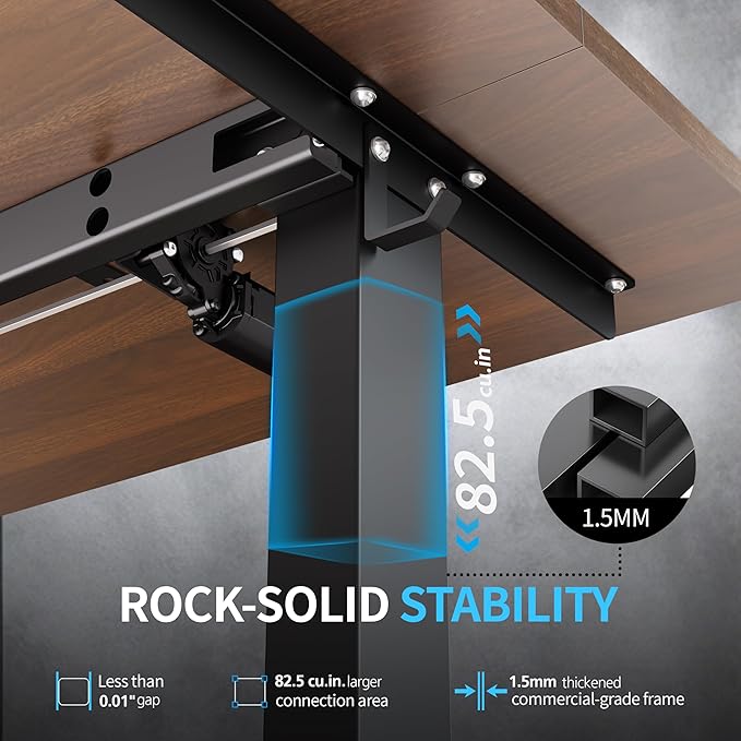 BIZUM Electric Standing Desk, 55x24 inches Height Adjustable Desk, Sit to Stand Desks Memory Gaming Computer Workstation for Home Office, Dark Walnut