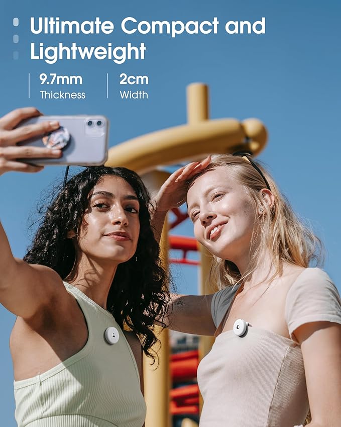 BOYA Omic Wireless Microphone for iPhone/Android with MFi Certified Lightning/USB-C Plug, Noise Reduction, 164ft 30H Battery Life with Charging Case, iPhone Microphone for Video Recording-White