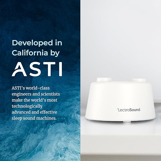 Adaptive Sound Technologies Lectro Sound 2 White Noise Machine - Simple Machine for Nursery or Bedroom - Non-Looping, Warm White Noise for Soothing Sleep - for All Ages - White