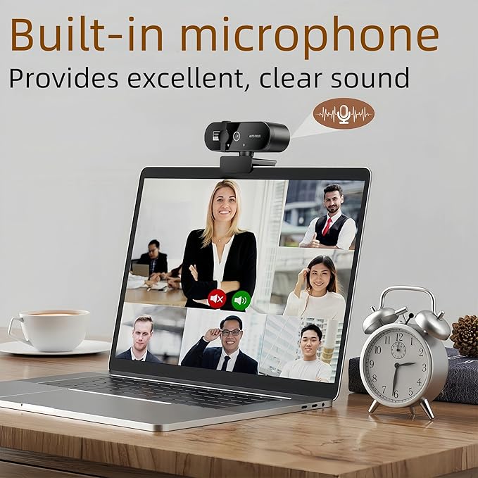 Full HD Webcam with Microphone, 1080P Webcam for PC, 90° FOV, Dual Microphone Streaming Web cam for Clear Stereo Audio, Plug and Play USB Web cam for Zoom/Skype/Teams, Conferencing and Video