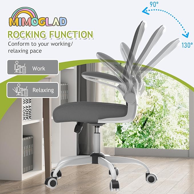 Mimoglad Home Office Chair, High Back Desk Chair, Ergonomic Mesh Computer Chair with Adjustable Lumbar Support and Thickened Seat Cushion