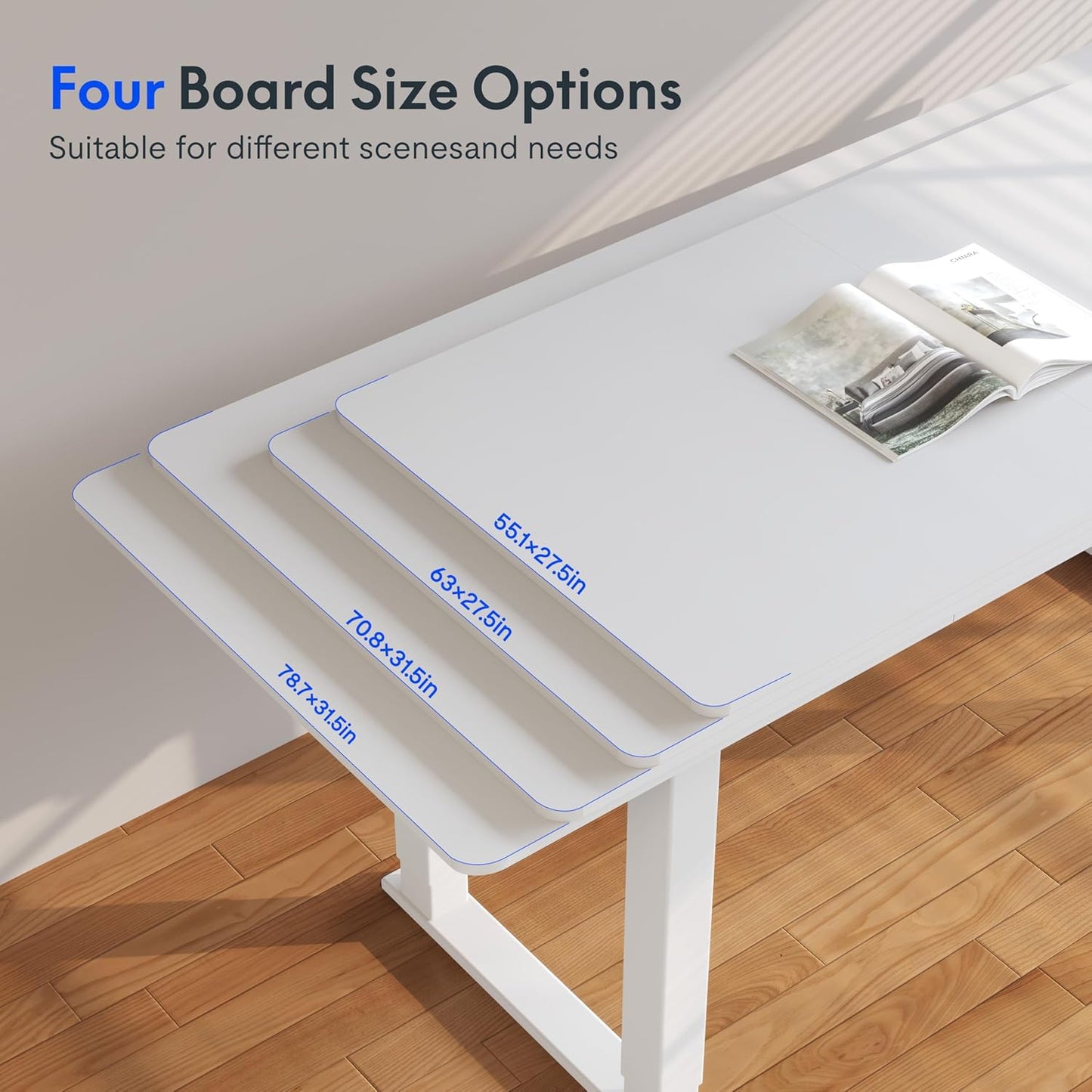 SANODESK 4-Leg Standing Desk, Electric Height Adjustable Desk with Memory Presets for Home Office, Stand up Desk Computer Workstation, 78x32 Inches White