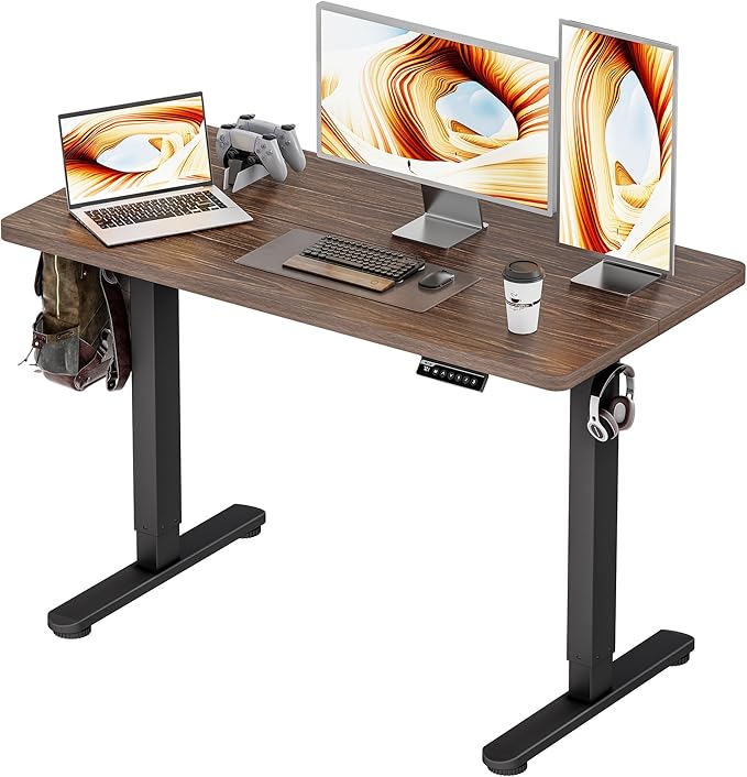 BIZUM Standing Desk Electric Adjustable Computer Desk-Stand up Desk Office Gaming Home Office Memory Desks 48x24 inches Wild Walnut