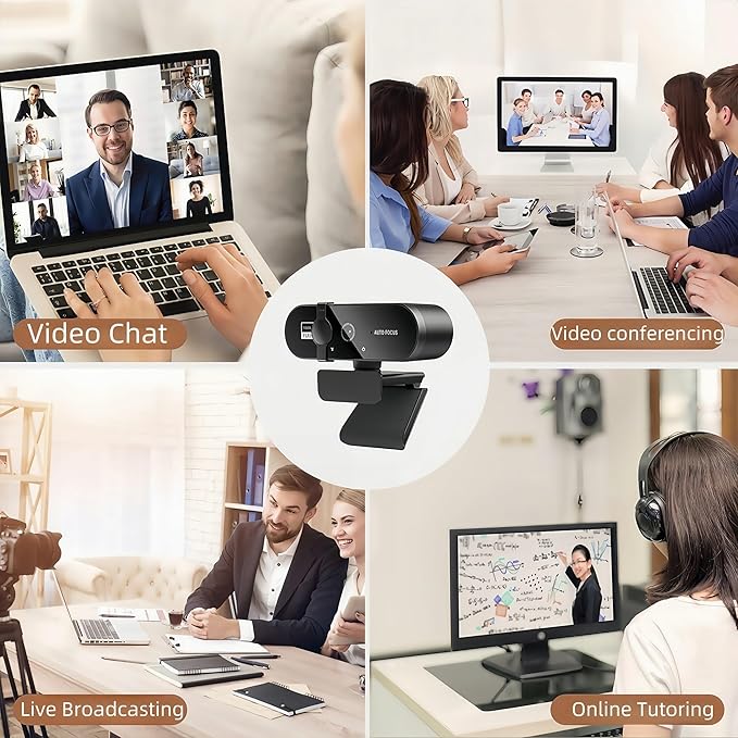 Full HD Webcam with Microphone, 1080P Webcam for PC, 90° FOV, Dual Microphone Streaming Web cam for Clear Stereo Audio, Plug and Play USB Web cam for Zoom/Skype/Teams, Conferencing and Video