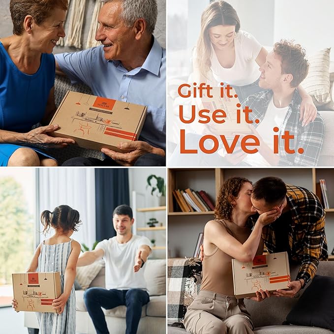 TESLYAR Wood Phone Docking Station with Drawer - Nightstand Organizer - Desk Organizer for Husband - Birthday Gifts for Men, Dad, Anniversary Idea, Key Holder Stand Watch & Accessories (Earth Beige)