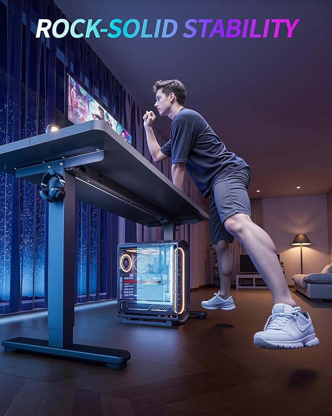 Standing Desk Electric Adjustable Computer Desk-Stand up Desk Office Gaming Home Office Memory Desks 48x24 inches Black