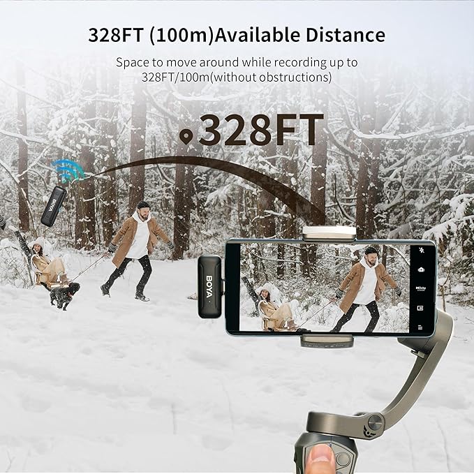 BOYA Dual Wireless Lavalier Microphone for Android iPhone 15 USB Type-C Smartphone Laptop, 30H Battery, Mini Lapel Clip-on Mic for Podcast YouTube TikTok Live Stream Vlog Interview Video Recording