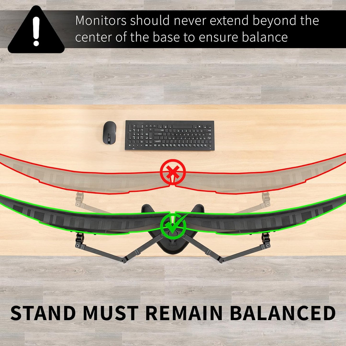 VIVO Dual LED LCD Monitor Mount, Free-Standing Desk Stand for 2 Screens up to 32 Inch, Heavy-Duty Fully Adjustable Arms with Max VESA 100x100mm, Black, STAND-V032F