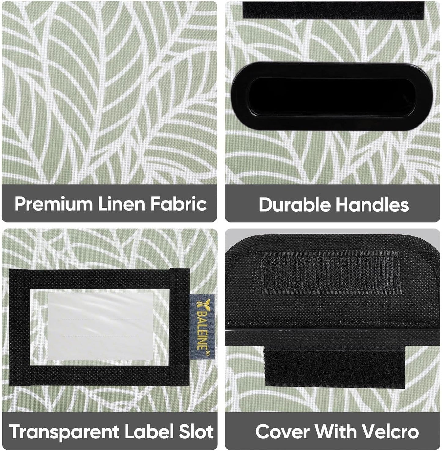 BALEINE File Organizer Box with Lid, Collapsible File Folder Organizer with Plastic Slide, Hanging File Folder Box for Office Document Storage (1 Pack, Antique Foliage, S)