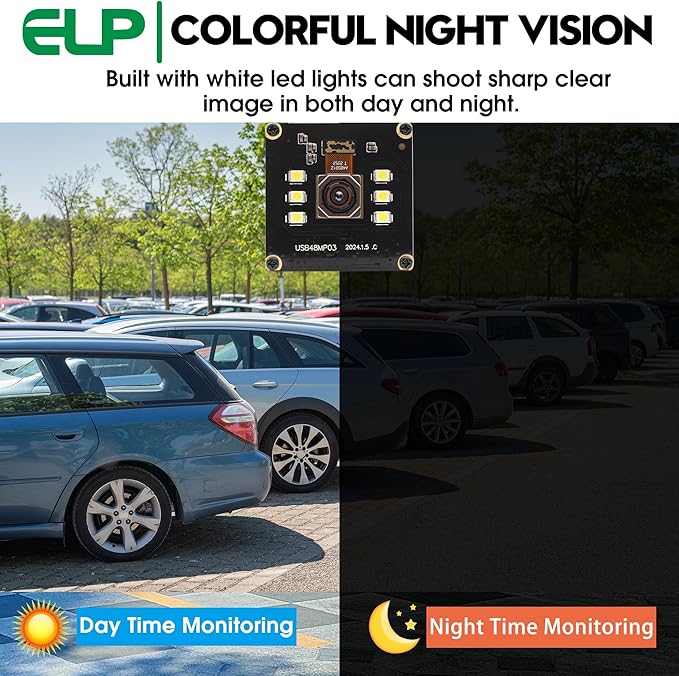 ELP 48MP Autofocus USB Camera with Day & Night Vision - Webcam for Computer & Laser Engraver - Fast Focus - UVC USB2.0
