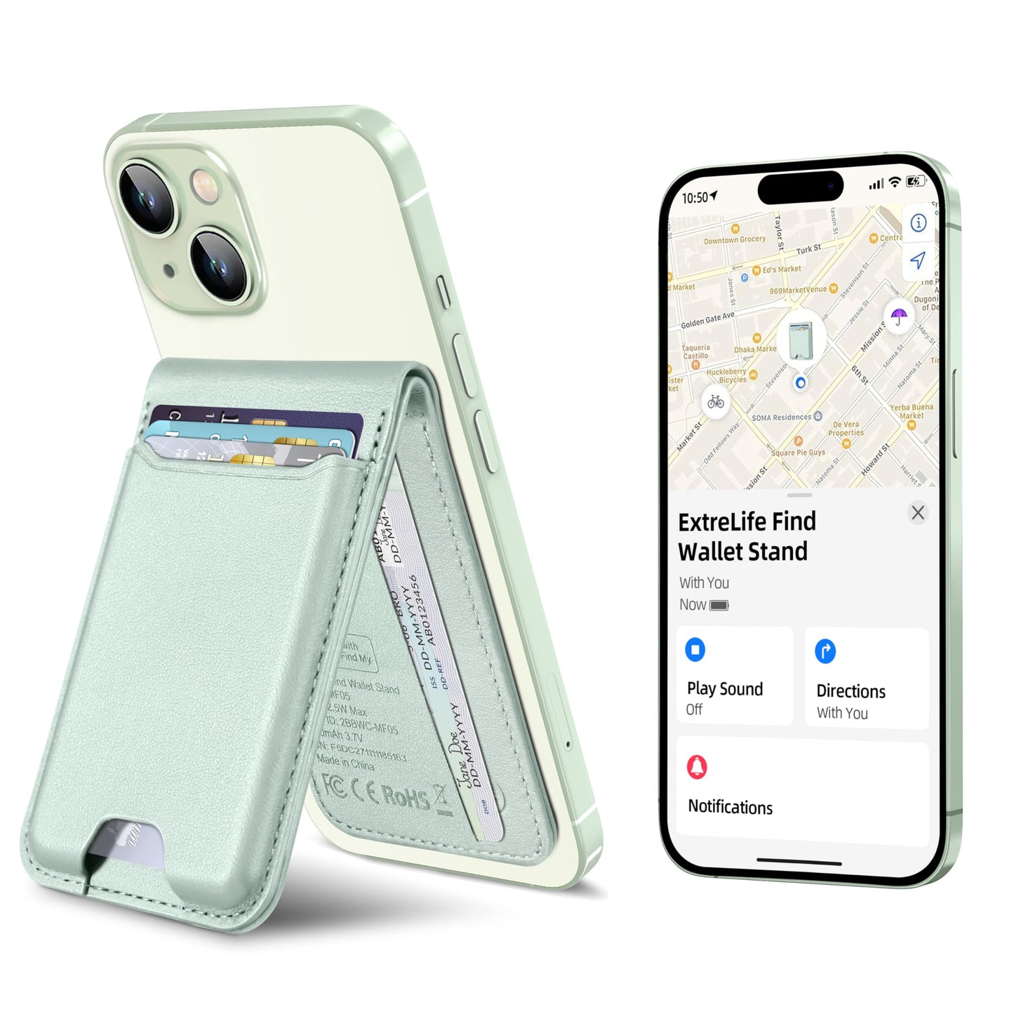 for Magsafe Wallet, Works with Apple Find My, Strongest Magnetic Wallet for iPhone 16/15/14/13/12 Series, for iPhone Walle t with Adjustable Stand, 3 Card Slots, 6 Cards Holder, Vegan Leather, Black