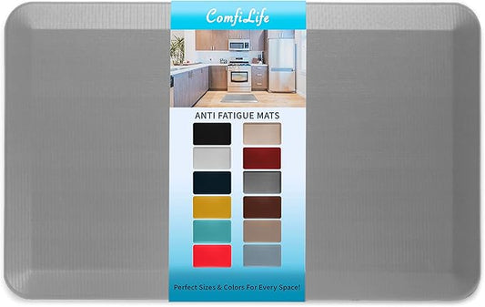 ComfiLife Anti Fatigue Floor Mat – 3/4 Inch Thick Kitchen Mats for Floor, Standing Desk Mat, Kitchen Rug – Comfort at Home, Office – Durable – Stain Resistant – Non-Slip Bottom (20" x 32", Gray)