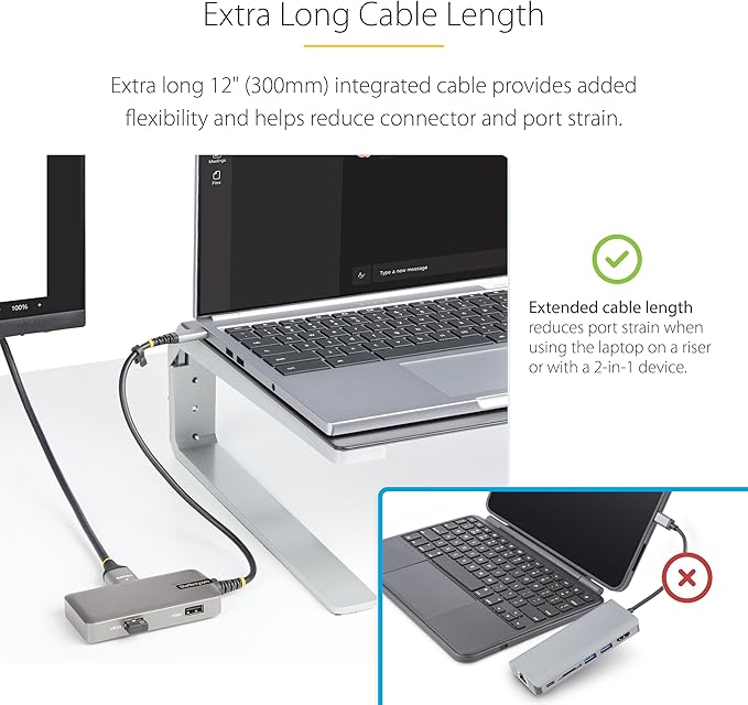 StarTech.com USB-C Docking Station for MacBook Pro M1 M2 M3 M4 and Windows, 4K 60Hz HDMI Video, HDR10, USB 5Gbps Hub, 100W Laptop Charging, GbE