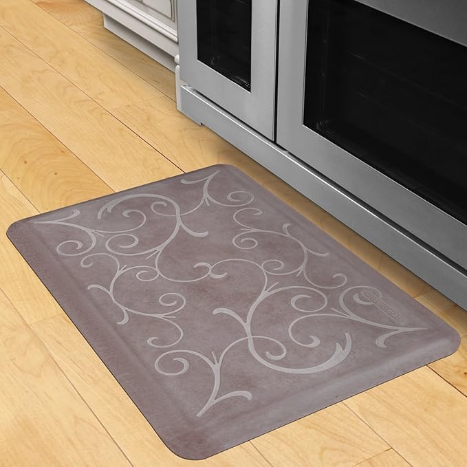 WellnessMats Bella Collection Anti-Fatigue Floor Mat, Polyurethane – Ergonomic Support Pad for Home, Kitchen, Garage, Office Standing Desk – Water Resistant - Made in USA