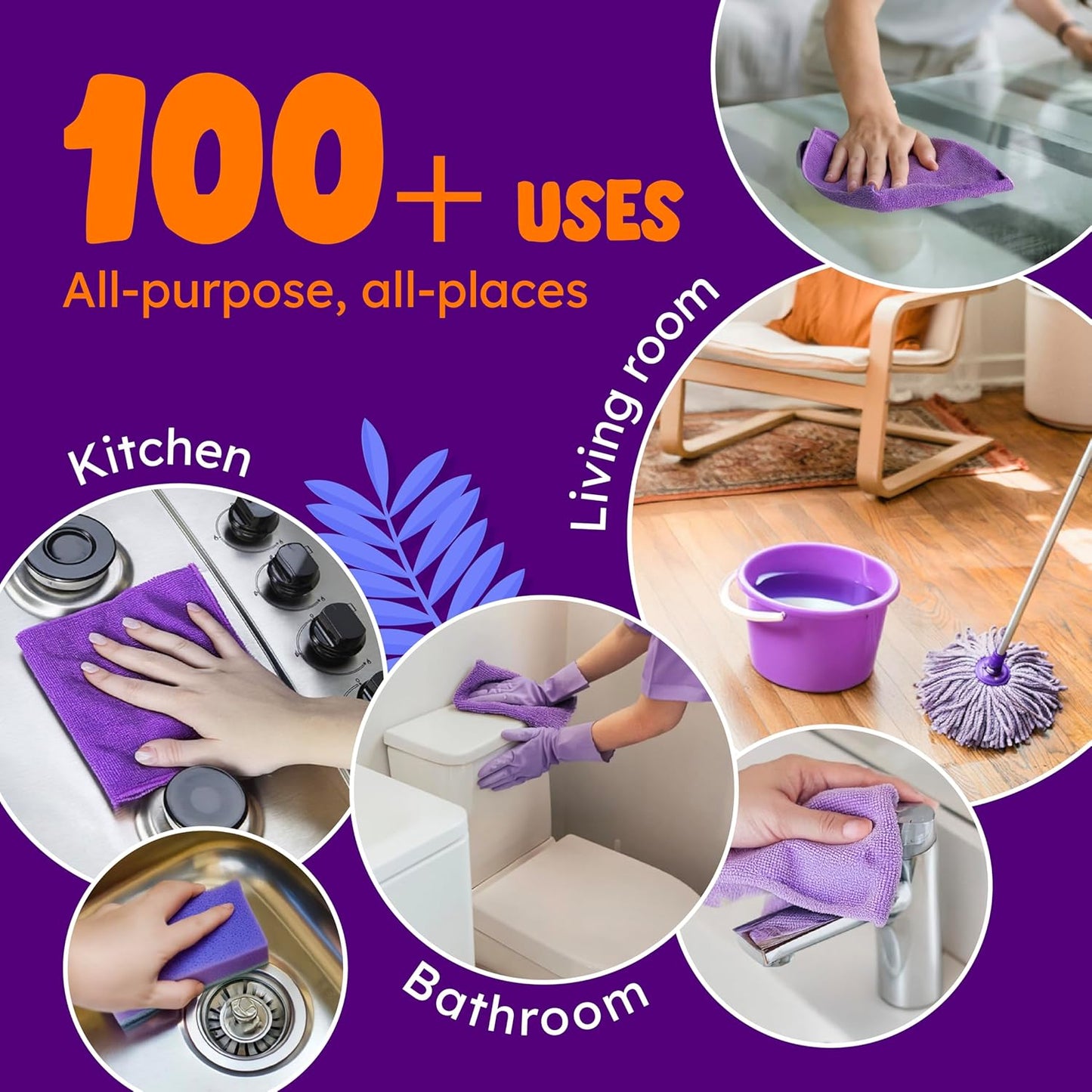 Originally Yellow Lavender Vinegar For Cleaning Purpose | USA Made All Purpose Cleaner | Use as a Floor, Glass, Kitchen, & Bathroom Cleaner | Plant Derived Vinegar 1 Gallon in 2 bottles | 128 Oz