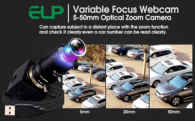 ELP 5-50mm Varifocal Lens 1080P USB Camera with H.264 High Definition Sony IMX323 Webcam for Android Linux Windows Industrial Video