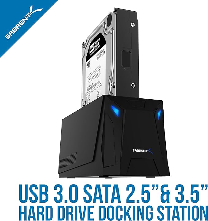 SABRENT USB 3.0 to SATA External Hard Drive Docking Station for 2.5" or 3.5"' HDD, SSD [Support UASP] (EC-UBLB)