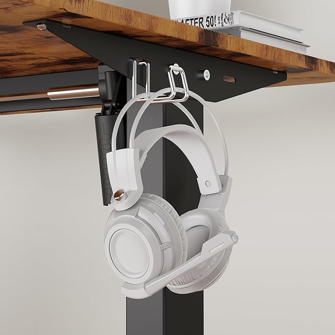 Electric Standing Desk Adjustable Height, 55x24 Inches Sit Stand up Desktop for Home Office, Ergonomic Rising Computer Table with Memory Preset, Rustic Brown