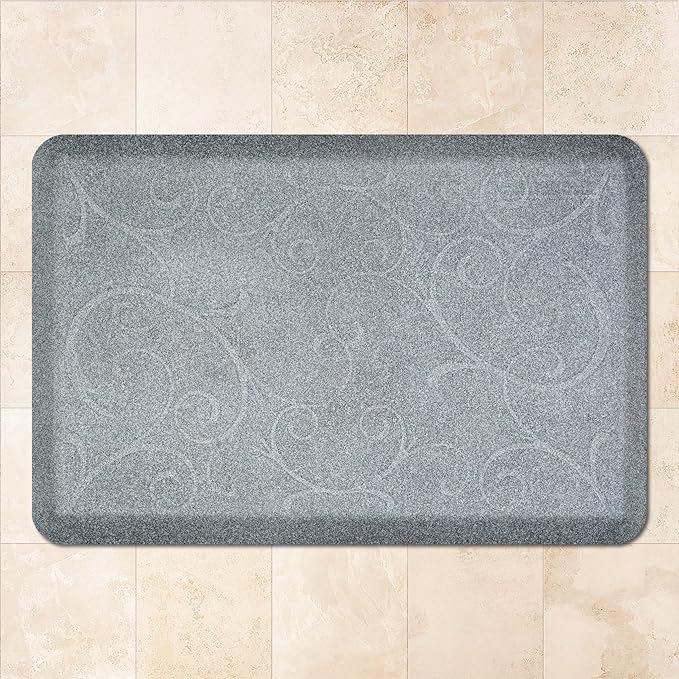 WellnessMats Bella Collection Anti-Fatigue Floor Mat, Polyurethane – Ergonomic Support Pad for Home, Kitchen, Garage, Office Standing Desk – Water Resistant - Made in USA