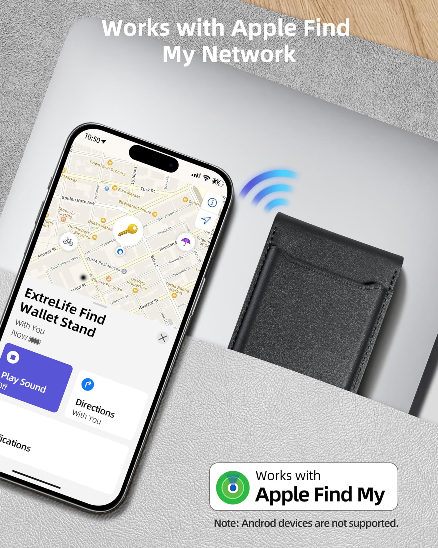 for Magsafe Wallet, Works with Apple Find My, Strongest Magnetic Wallet for iPhone 16/15/14/13/12 Series, for iPhone Walle t with Adjustable Stand, 3 Card Slots, 6 Cards Holder, Vegan Leather, Black