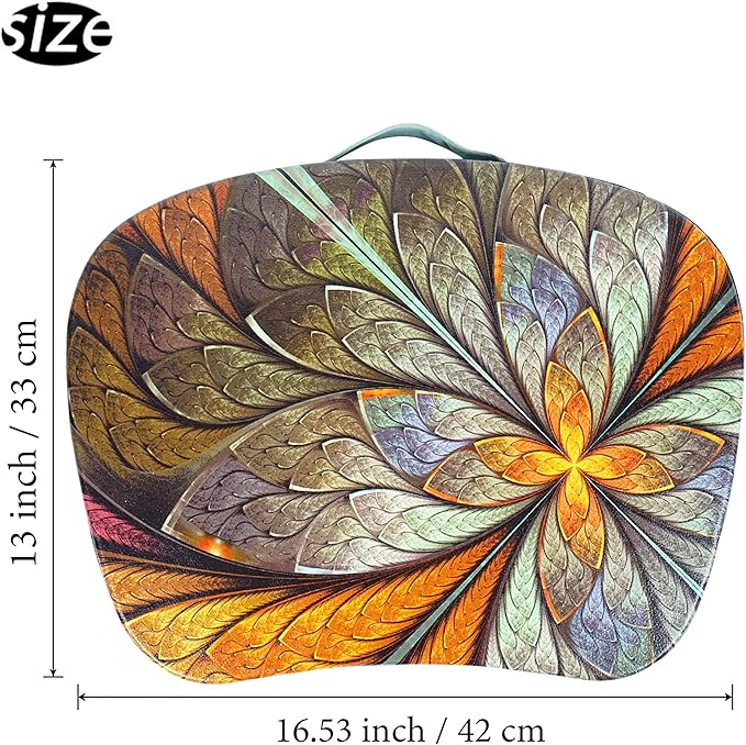 Lap Laptop Desk - Portable Lap Desk with Pillow Cushion, Fits up to 15.6 inch Laptop for Home Office Students Use as Computer Laptop Stand, Book Tablet(1-Orange Flower)