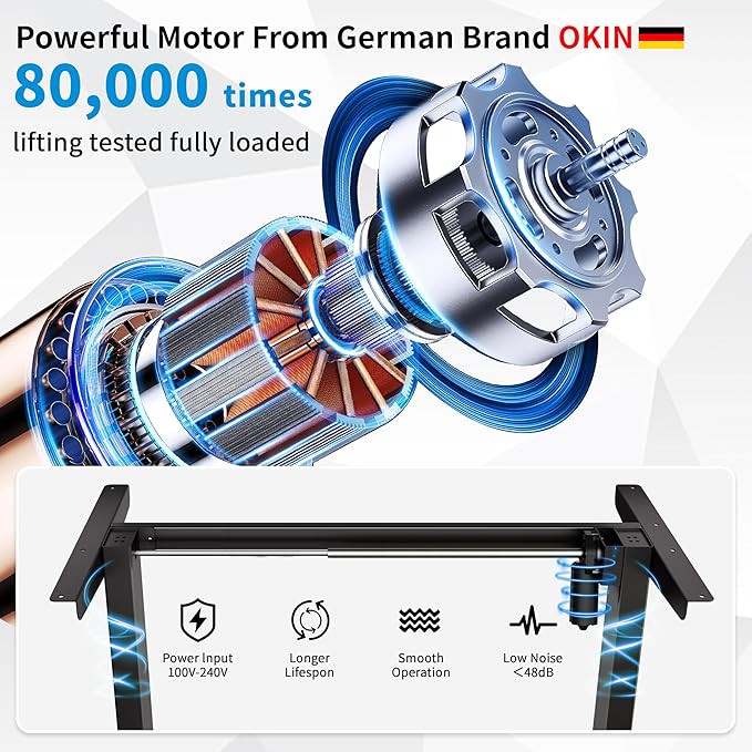 BIZUM 40x24 Inch Electric Standing Desk with Memory Presets, Quiet Motor Height Adjustable Stand Up Desk for Home Office & Gaming, Ergonomic Sit Stand Workstation，Black