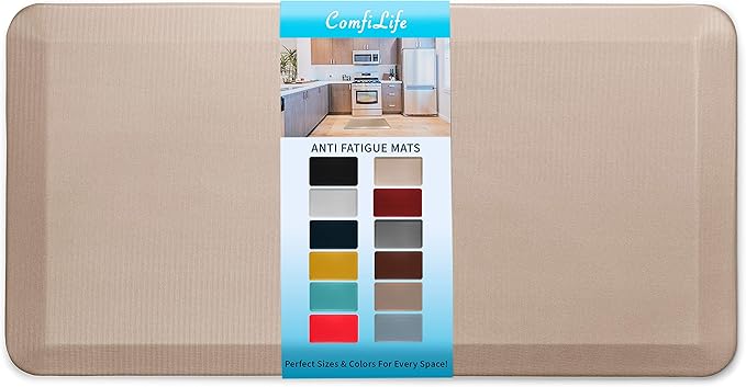 ComfiLife Anti Fatigue Floor Mat – 3/4 Inch Thick Kitchen Mats for Floor, Standing Desk Mat, Kitchen Rug – Comfort at Home, Office – Durable – Stain Resistant – Non-Slip Bottom (20" x 39", Rose Gold)