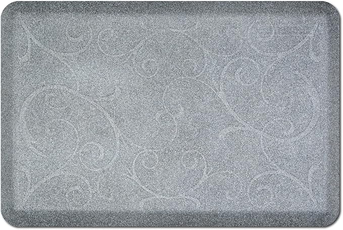 WellnessMats Bella Collection Anti-Fatigue Floor Mat, Polyurethane – Ergonomic Support Pad for Home, Kitchen, Garage, Office Standing Desk – Water Resistant - Made in USA