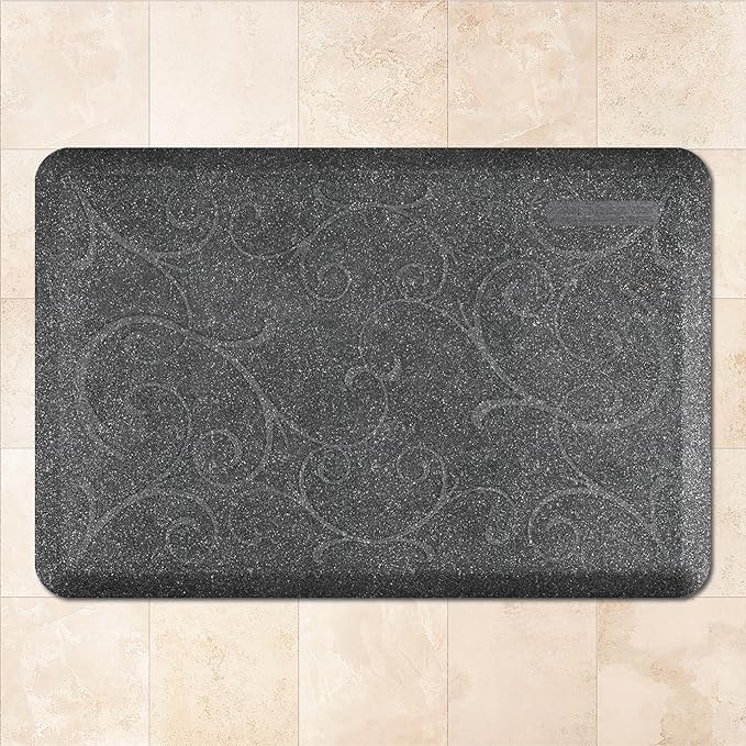 WellnessMats Bella Collection Anti-Fatigue Floor Mat, Polyurethane – Ergonomic Support Pad for Home, Kitchen, Garage, Office Standing Desk – Water Resistant - Made in USA
