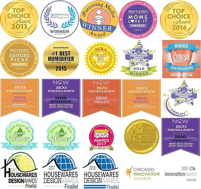 Crane Cool Mist Ultrasonic Baby Humidifier for Nursery and Kids Room, Auto Shut Off 1 Gallon, Optional Filter, Playful Design, Train